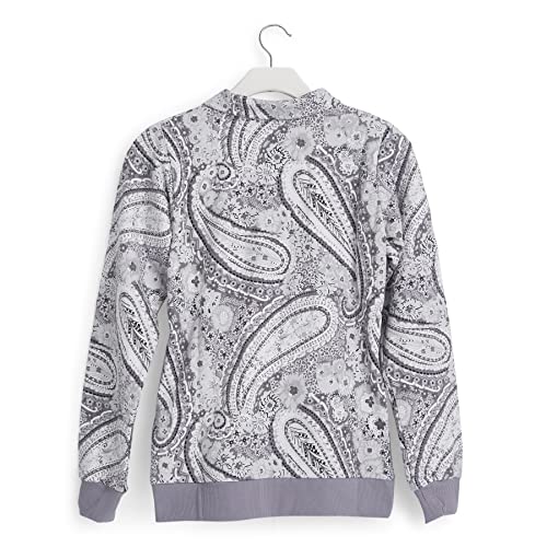 Vera Bradley 29255-127323XL Women'S French Terry Quarter-Zip Sweatshirt With Pockets (Extended Size Range), Citrus Paisley Gray thumb #1