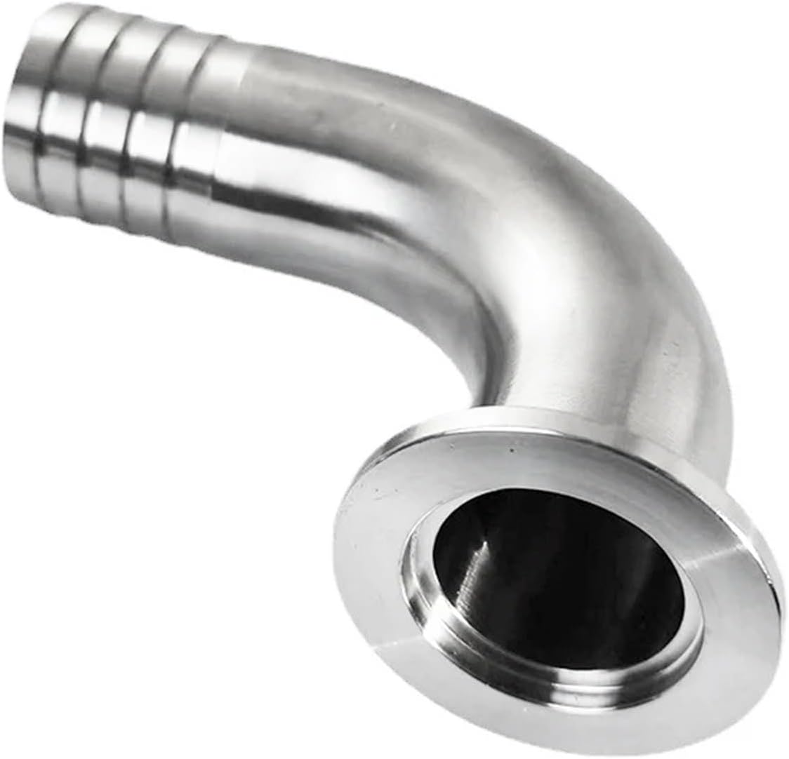 1pc 19 25 38 45 51 57mm Hose Barb to KF16 KF25 KF40 KF50 vacuum 90 Deg Elbow SUS304 Stainless Steel Sanitary Fitting(KF16 to Tube 19mm)