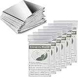 Tuokay, 2,1M x 1,6M Rettungsdecke 6 Stück Pack Folie Notfalldecke wasserdichte Überlebensdecke Perfekt für Outdoor-Wanderungen Überlebensmarathons oder Erste Hilfe (Silber)