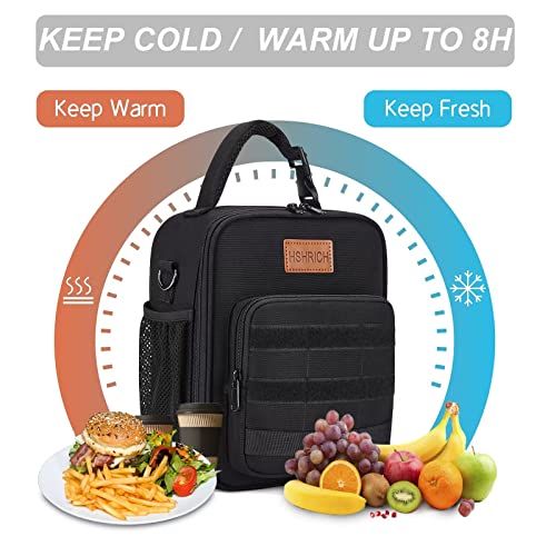 Hshrich Lunch Box For Men Women, Insulated Reusable Portable Lunchbox - Adults Small Lunch Bag For Office Work Picnic (Black) #TOP3