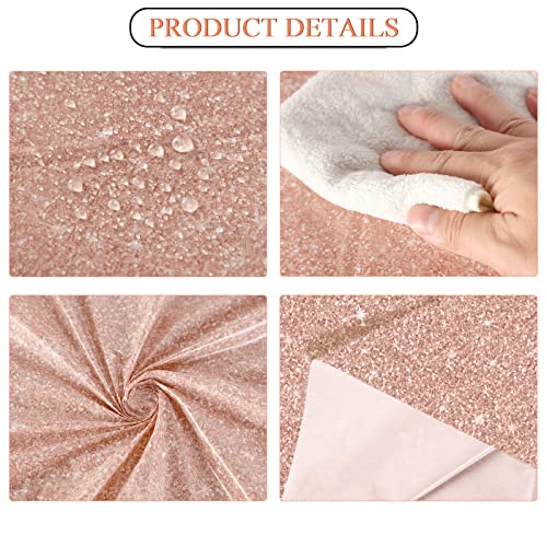 Oudain 54 X 108 Inch Glitter Tablecloth Shiny Runner For Party Waterproof Rectangle Table Cover For Bbq Birthday Celebration Baby Shower Wedding Birthday Decoration (6 Pcs, Rose Gold) #TOP1
