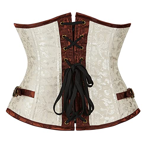 Underbust Corset For Women Plus Size Faux Leather Underbust Corset Top Renaissance Corsets Waist Cincher S #TOP2