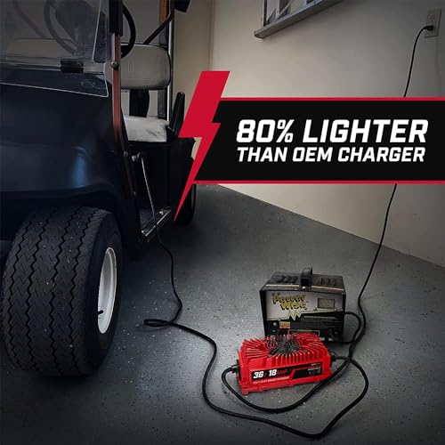 FORM 36 Volt Golf Cart Battery Charger for EZGO TXT Golf Carts with D-Style Plug - 36V 18AMP Lead Acid Battery Charger - Waterproof Design