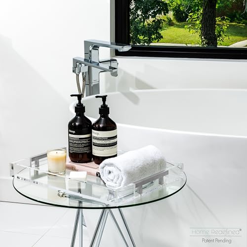Home Redefined HT035 Modern 16 Inchx12 Inch Rectangle Acrylic Lucite Plastic Decorative Serving Tray thumb #1