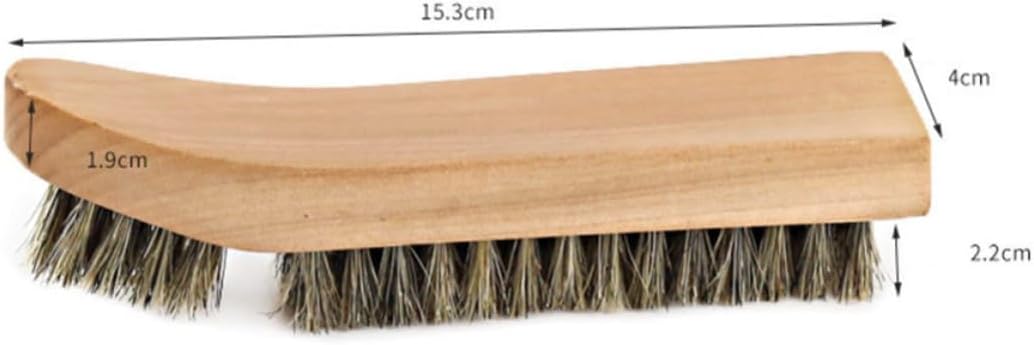 2pcs Arc Shaped Wood Handle Shoe Cleaning Brush Bristle Tool
