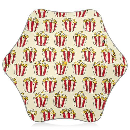 Parapluie jaune Popcorn filles anti-UV pour l'école et sorties