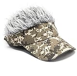 Men's Novelty Hair Visors Spiked Funny Golf Hats Guy Fieri Peaked Fake Wig Adjustable Baseball Caps...