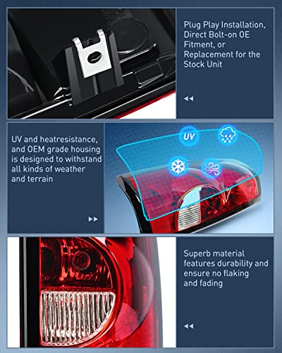 Image of Nilight Taillight Assembly Compatible with 2003-2006 Chevy Silverado Pair
