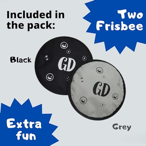Frisbee Dog Toy - Soft For Dogs Training Disc Floppy Flying Cloth Style- Best Chewable Durable Floating Family Toys Pool Flying, Black, Grey #TOP1