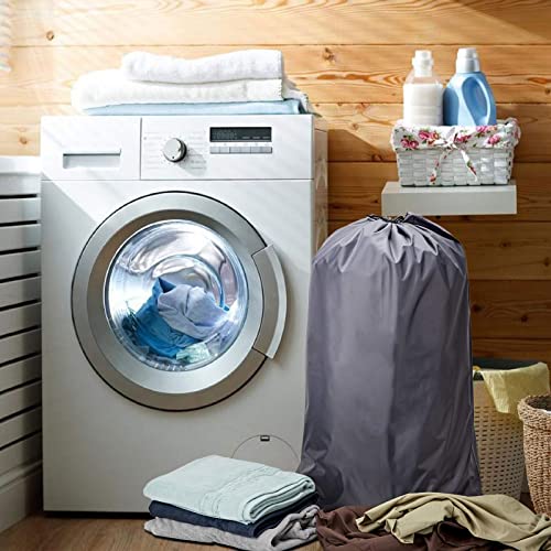 Laundry Bag 2 Packs, 24X36 Inches Rips & Tears Resistant Large Dirty Clothes Storage Bag, Machine Washable, Heavy Duty Laundry Hamper Liner For College Students, Sky Blue&Gray #TOP4