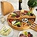 Picnic at Ascot Custom Personalized Engraved Bamboo Cheese/Charcuterie Board - US Patented Design enables Compact All in One Storage