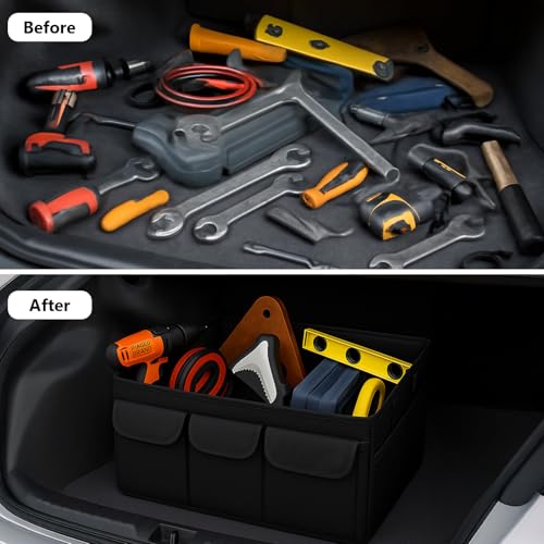 GREENSAPPIRE Car Trunk Organizer with Lid,Foldable Car Organizer Storage Box, Luggage Sorting Box and Accessories for Trunk for Cars, SUVs, Vans - Image 3