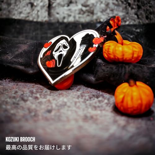 Image of Ghost Face Enamel Scream Pin - Halloween Spooky Lapel Pins