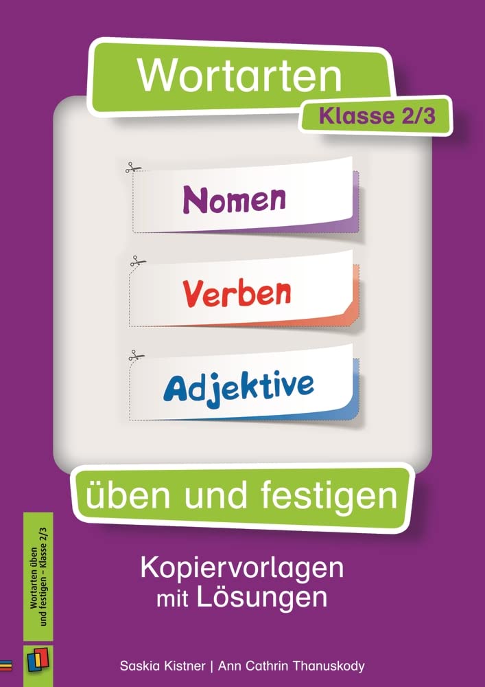 Wortarten uben und festigen - Klasse 2/3: Kopiervorlagen mit Losungen
