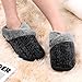 Homitem Fuzzy Slippers for Women Indoor and Outdoor Fluffy Bedroom House Shoes with Arch Support Memory Foam Winter Warm Ladeis Cute Comfy Cozy Black Size 7-8