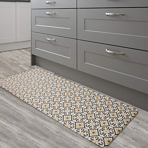 Qsy Home Kitchen Anti Fatigue Rugs Runner 20X55X1/2-Inch Floor Pvc Comfort Mats Non Skid Thick Cushioned Waterproof For Laundry Bath Room Standing Desk Passage #TOP5