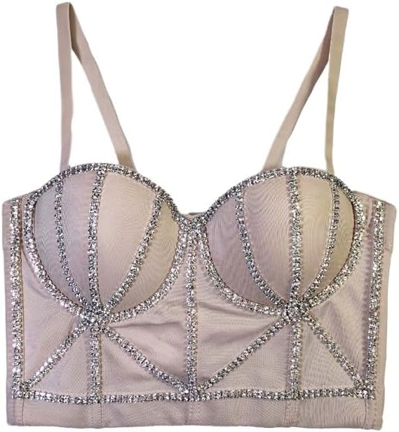 Sexy Bra with Coasters, Chain Decoration, Inner Wear or Outer, Herringbone