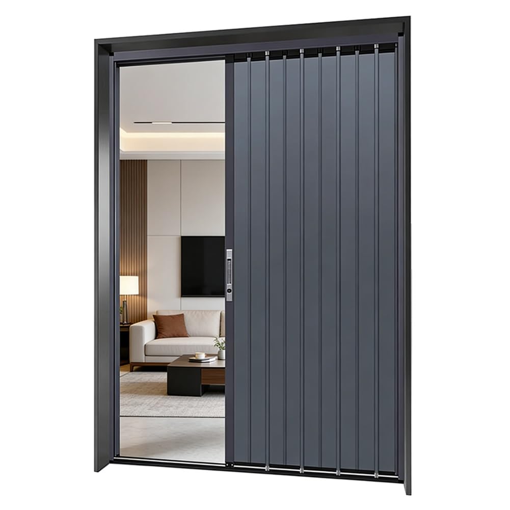 Porta Pieghevole In Lega Di Alluminio, Cancello Di Sicurezza Ignifugo E Lucchettabile — Per Casa, Cucina, Garage, Magazzino, Cantina — Personalizzabile