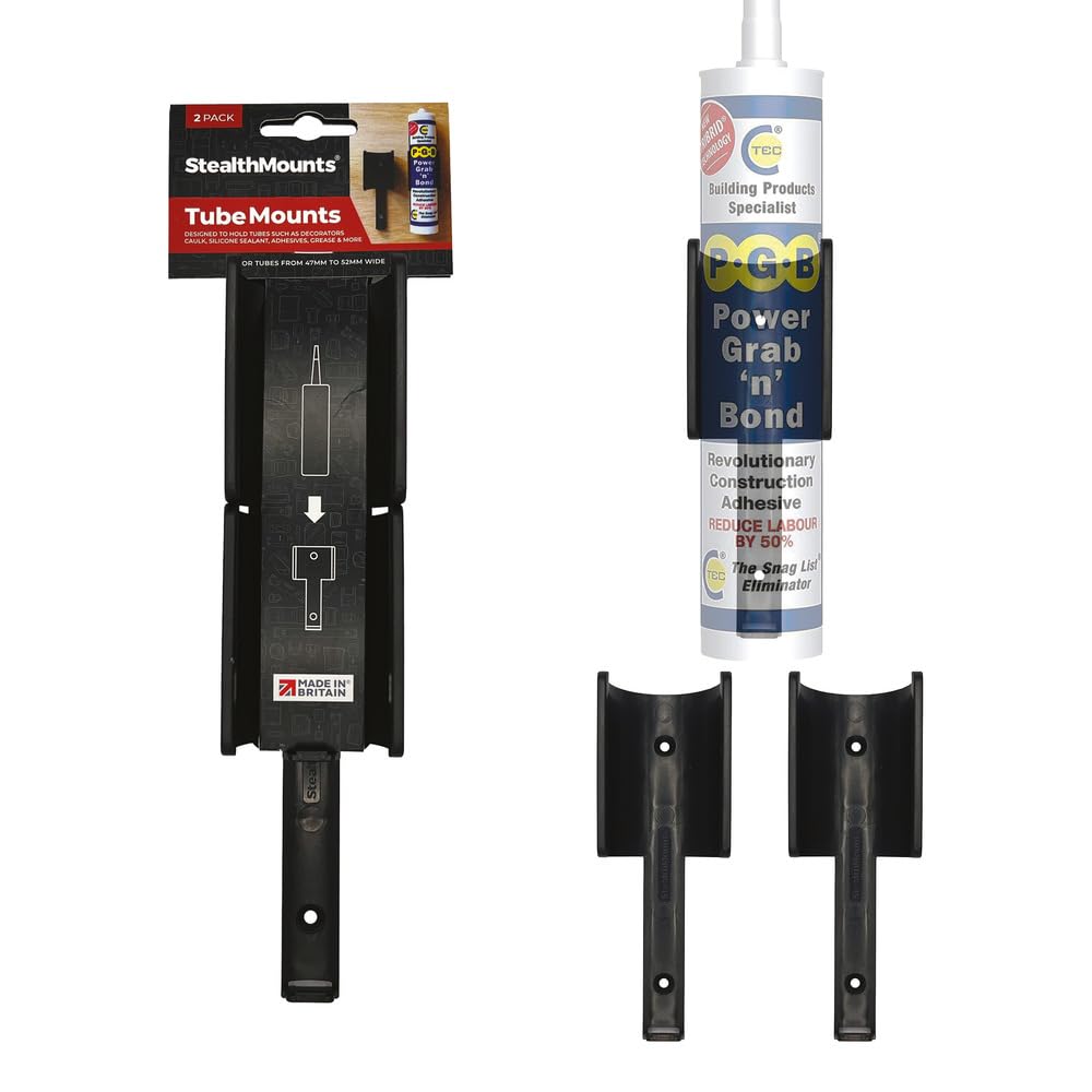 StealthMounts Magnetic Tube Holder | 2 Pack | Storage Rack for Grease, Silicone, Mastic & Adhesive Tubes