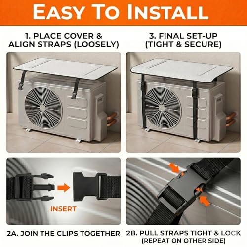 Image of Kraptick Outdoor AC Unit Cover - HVAC Sun Shade & Heat Protection with Aluminum Bubble Insulation Foil for Air Conditioners (Pack of 4)