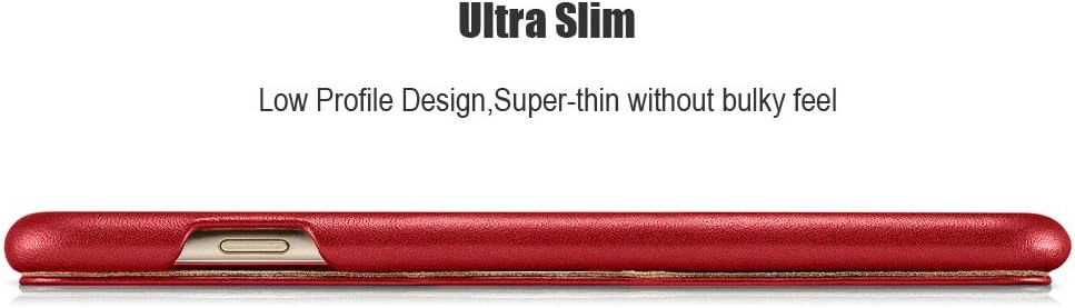 iPhone 8 Plus Case, Benuo [Luxury Series] [Genuine Leather] Folio Flip Corrected Grain Leather Case [Ultra Slim] [Magnetic Closure] with Built-in Stand for Apple iPhone 8 Plus / 7 Plus(Red)