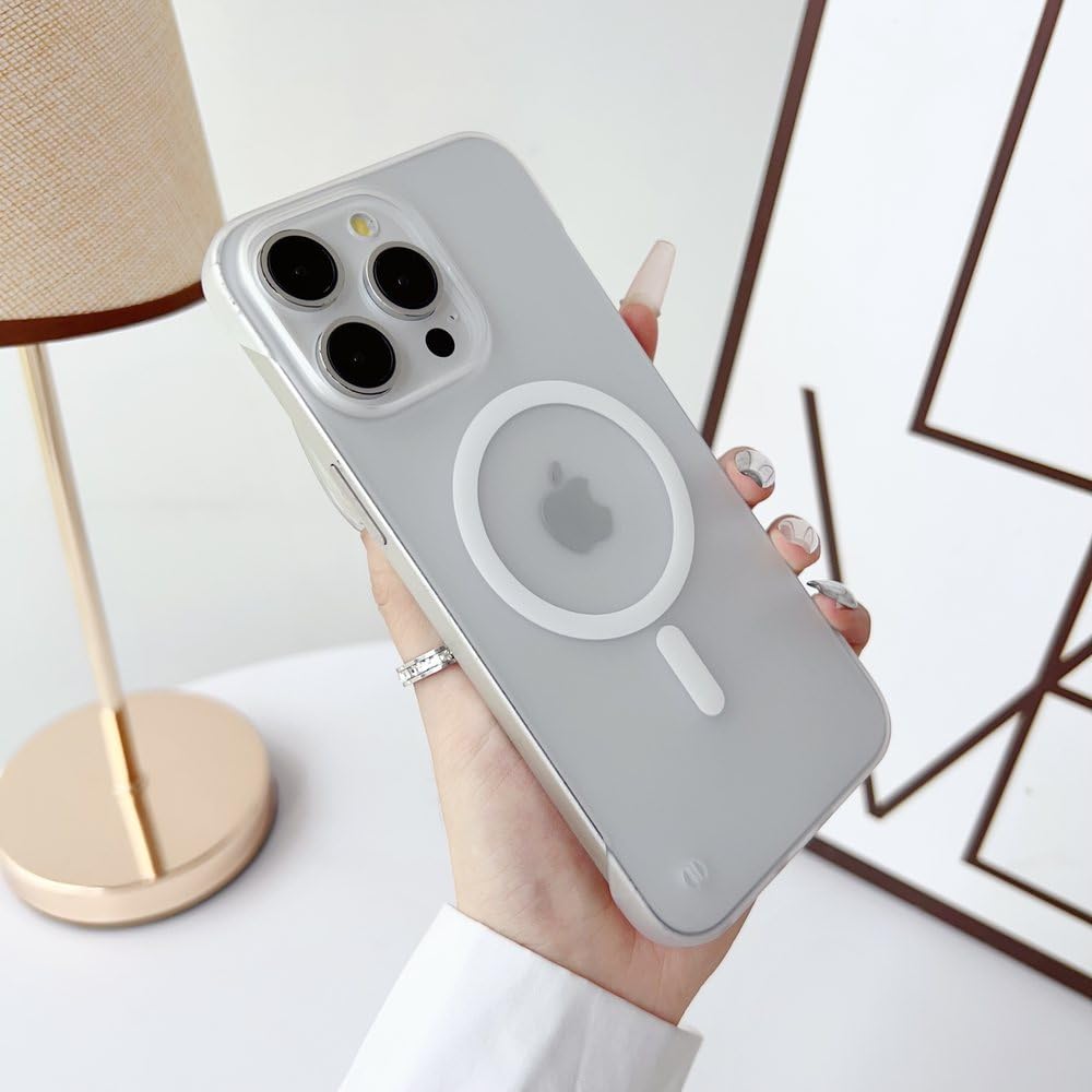 Funda Ultrafina sin Marco con Carga inalámbrica magnética translúcida para iPhone 16, 15, 14 Plus, 13, 12, 11 Pro MAX, Mate, Blanco Hielo, para iPhone 15