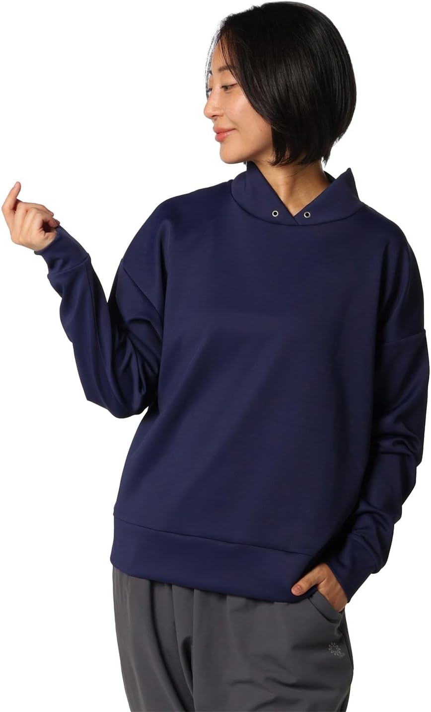 [アンドライフ] スウェット レディース ストレッチニット フェイクフードPO AL451105E61 DNV L