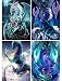 4 Pack 5D Full Drill Diamond Painting Kit, KISSBUTY DIY Dragon Diamond Rhinestone Painting Kits for Adults and Beginner Diamond Arts Craft Home Decor, 15.8 X 11.8 Inch (Dragon Diamond Painting)