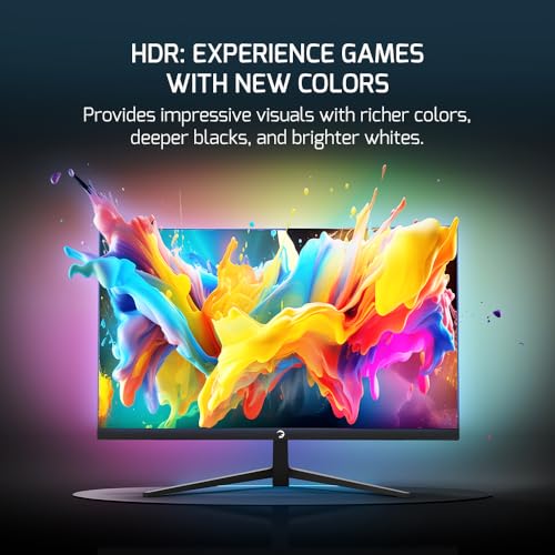 Image of GAMEPOWER F10 23.6 Inch Curved Gaming Monitor, 120Hz 1080p Display, 1ms Response Time, AMD FreeSync, HDR Support, 125% sRGB, RGB Backlight, Dual Speakers, Zero Frame Design, HDMI and VGA Inputs,1800R