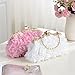 ASPHODELCHIC Floral Lace Evening Clutch Purse, Rose Wedding Handbag with Chain Strap, Bridesmaid Dress Bag (Pink)