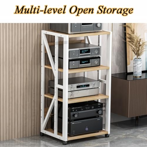 4-stöckiger AV-Regalständer für Zuhause & Büro, Stahl, Multimedia-Regal für CD/DVD-Player, hochtemperaturbeständige Mehrzweck-Videospeicherlösung