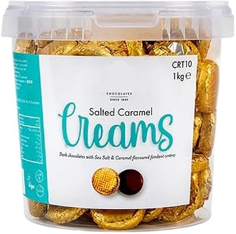 Creams Chocolates - Variety Flavour of Foiled Wrapped Chocolates 1kg, Salted Caramel Fondant Creams