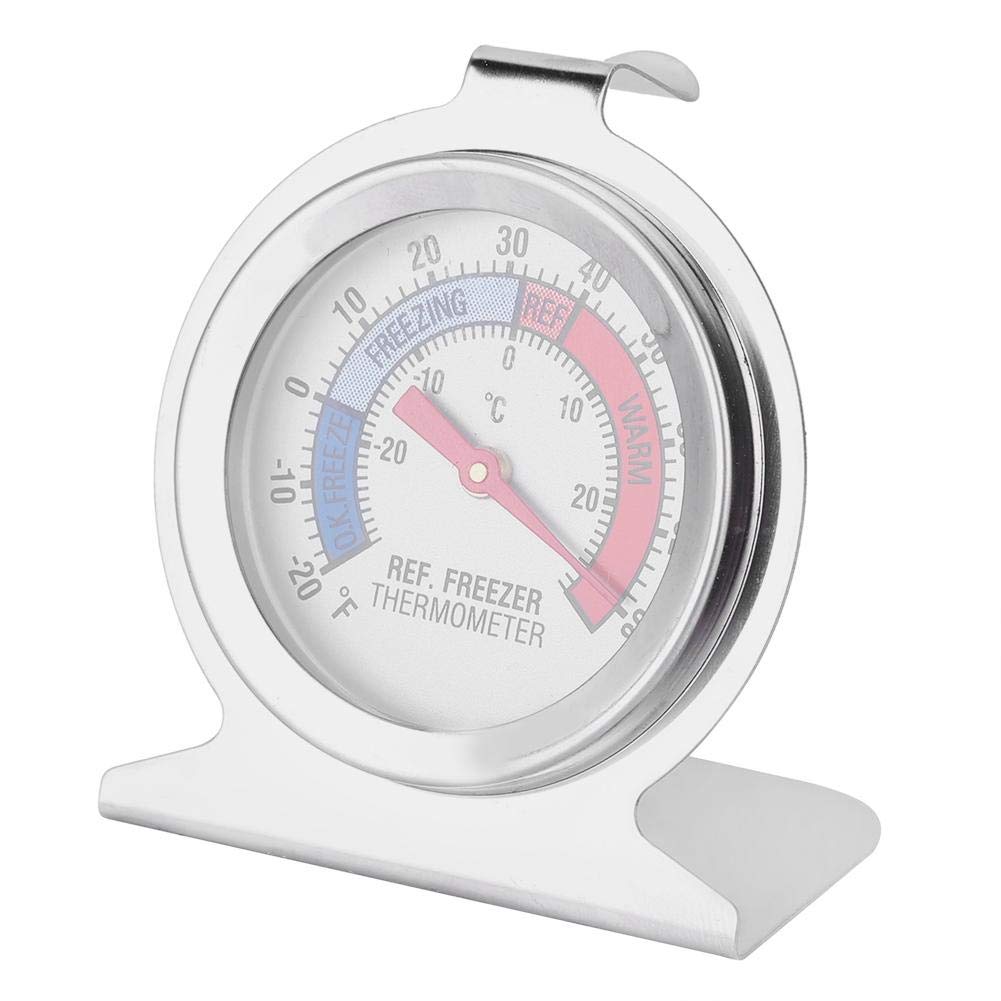Freezer Thermometer, Stainless Steel Large Dial Freezer Refrigerator Thermometer Temperature Gauge Tool