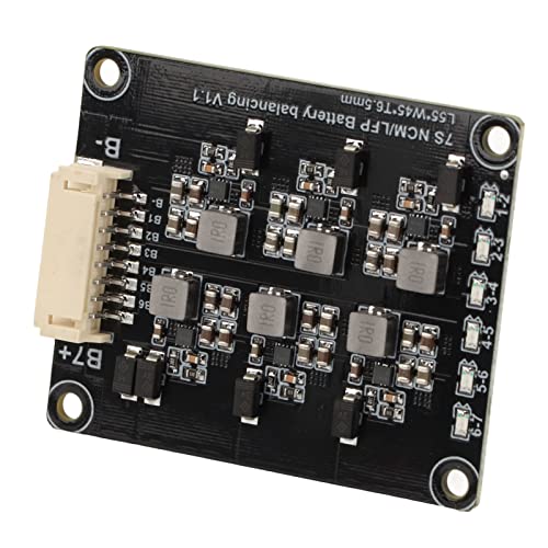 Placa ecualizadora activa para baterías LFP de 7 celdas con corriente de balanceo de 1,2 A, transferencia inductiva de energía y MOS de ultra baja resistencia interna para igualación de voltaje en configuración 7S miniatura 5