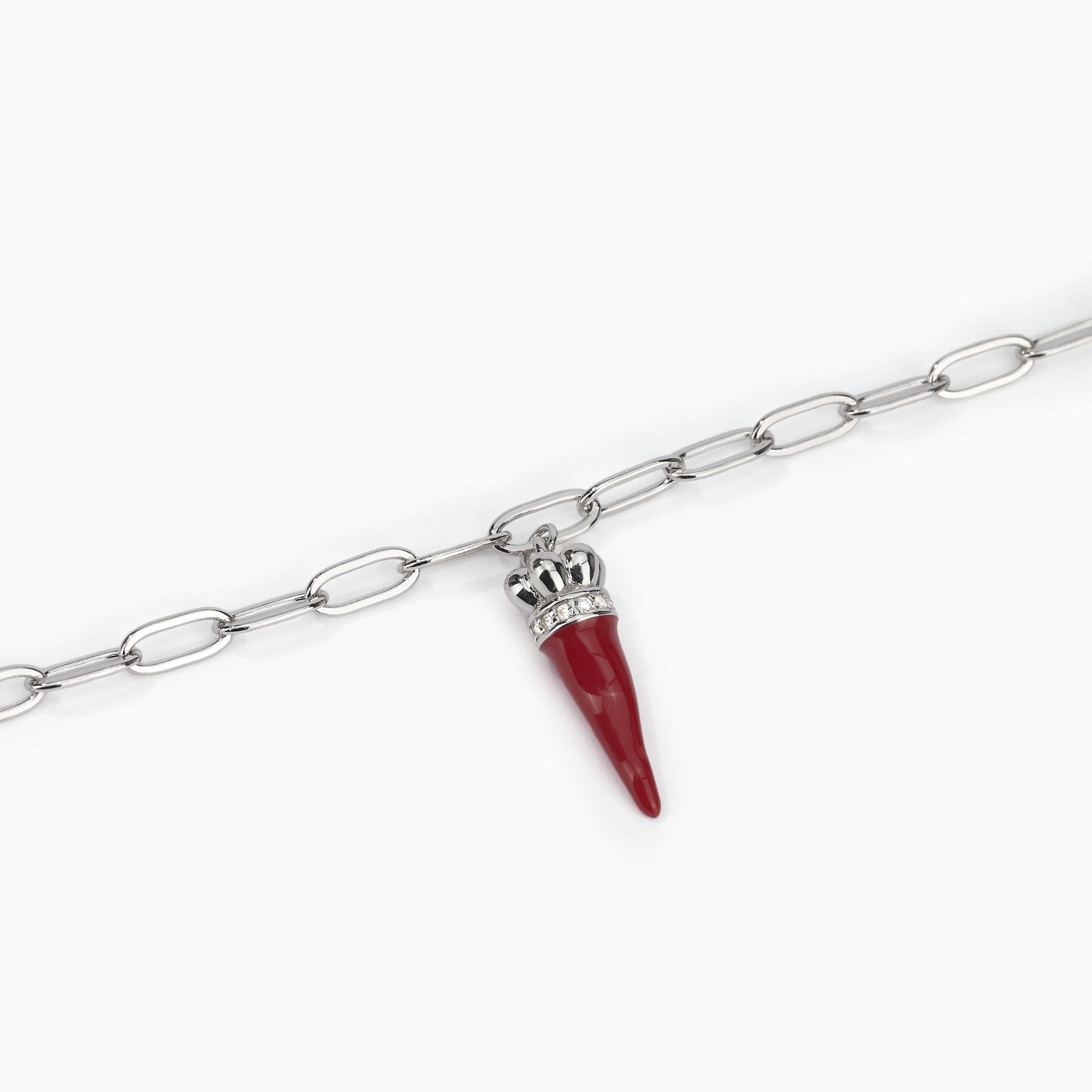 Mabina Gioielli - Bracciale Donna - Bracciale con ciondolo cornetto smaltato e zirconi - 533442