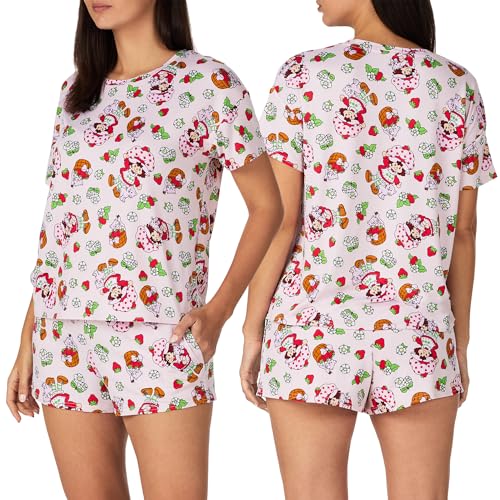 Image of Richard Leeds International Womens 2 Piece Pajama Set - Disney | Hello Kitty | Snoopy - Short Sleeve Top & Shorts Lounge Sets