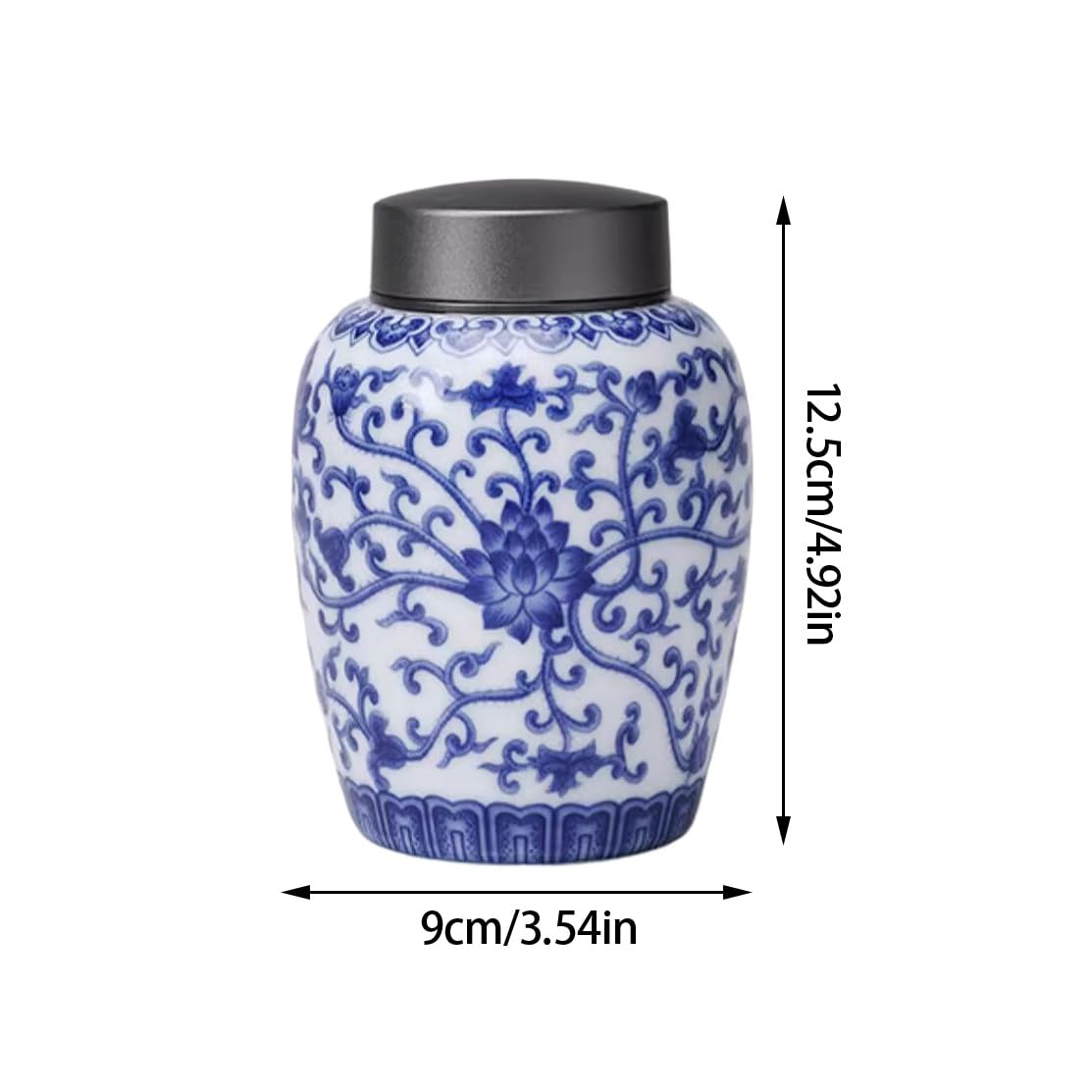LYGSWDB Zuckerdose, chinesische Retro-Teedosen aus blauem und weißem Porzellan, Haushaltskeramik-Teedosen, versiegelte Aufbewahrungsbox, Teeaufbewahrung, Teedosen, Teekanister