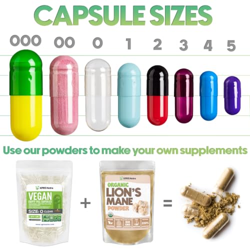 Image of XPRS Nutra Size 00 Empty Capsules - 5000 Count Joined Clear Empty Vegan Capsules - Vegetarian Empty Pills - DIY Vegetable Capsule Filling- Veggie Pill Caps