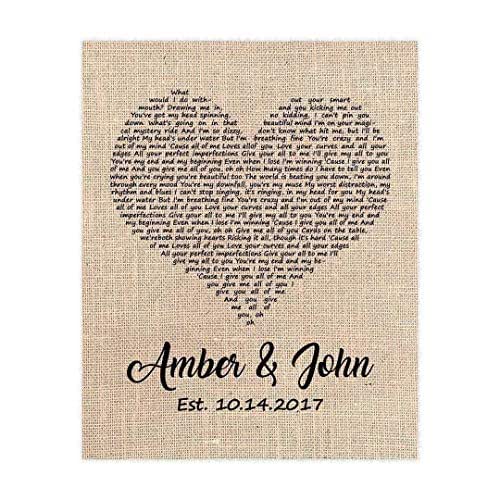 Song Lyrics Wall Art Personalized Song Lyrics Slate Stone Wedding Gift Ideas For Couple - Canvas Personalized Personalized Gifts For Couples - View #9