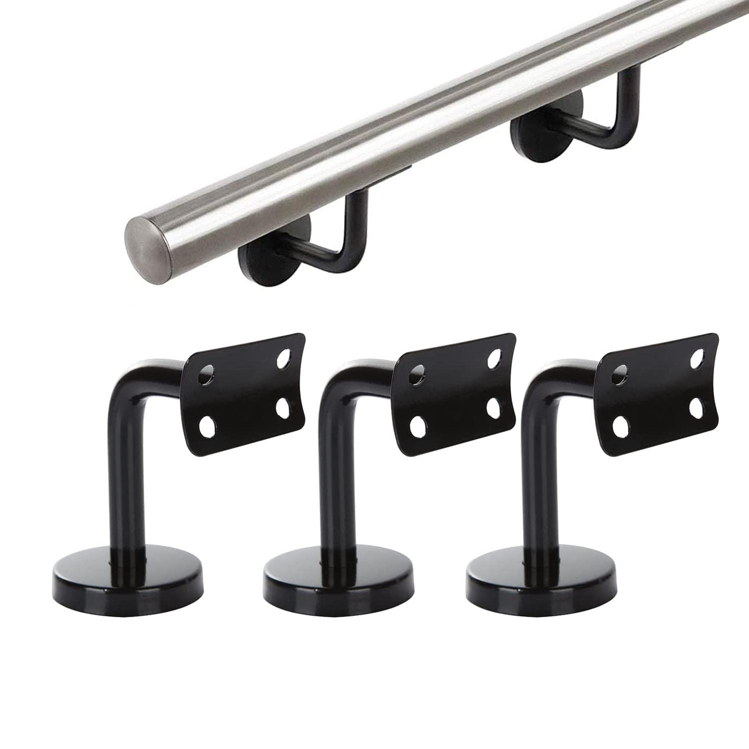 Staffe Per Corrimano - 5 Pezzi In Acciaio Inox 60x80mm, Per Scale E Corridoi, Con Viti Incluse - Foto 6