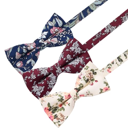 Image of AUSKY 8 PACKS Elegant Adjustable Pre-tied Bow Ties for Men Boys (1&4&5&6&8 Pack for option)
