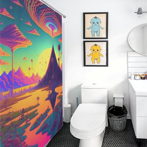 Rideau de douche psychédélique haut de gamme en polyester - 3