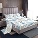 Sea SheetÂ Set King Size,Seahorse Starfish Conch Shells Marine Sealife Animal Coastal Beach BedÂ Sheets Boys Girls Bedroom Decor,Ocean Theme Tropical FittedÂ Sheet,Watercolor Sketch BeddingÂ Set