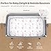FIEMOL Baby Bedside Bassinet Sheets Fitted Girl, 33”x20” Compatible with Baby Delight Dream On Me & Most Rectangle Bedside Sleeper Bassinet Mattresses, Super Soft Microfiber Pink Rainbow