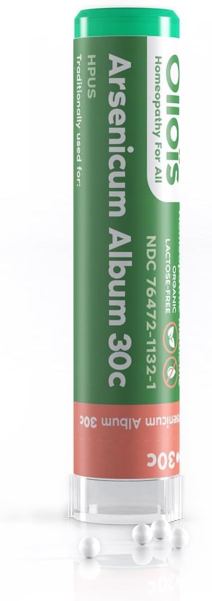 OLLOIS Arsenicum Album 30c Organic, Lactose-Free Homeopathic Medicine, 80 Pellets (Pack of 1)