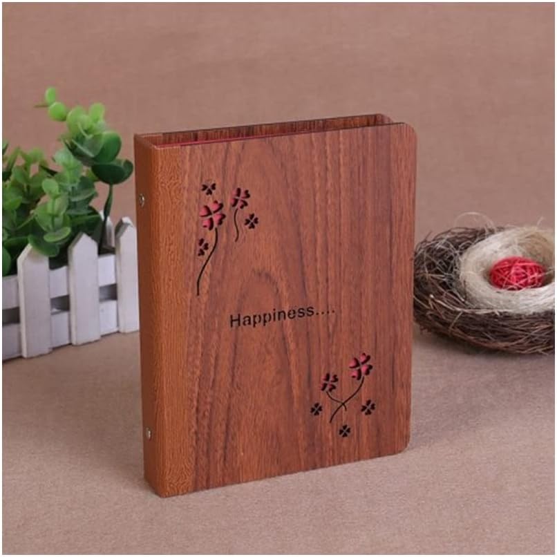 DANCOLOR 6 Inch Wood DIY Pocket Photo Album Commemorative Photo Album Small Album Memory Scrapbook Baby Growth Album Gift (Color : G, Size : 6 inch)