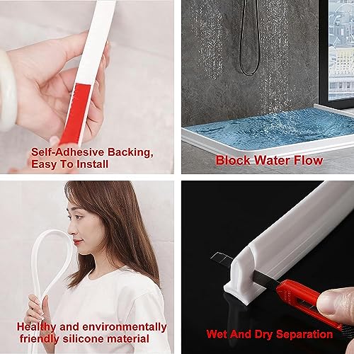 Barrera agua silicona autoadhesiva y tope flexible de ducha 3