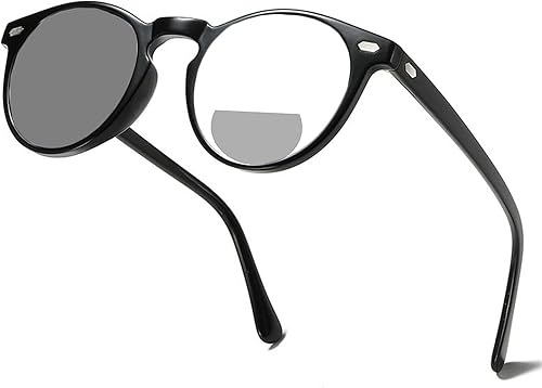 Gafas de lectura bifocales fotocrómicas de transición marco redondo para mujeres hombres lectores gafas de sol de aumento