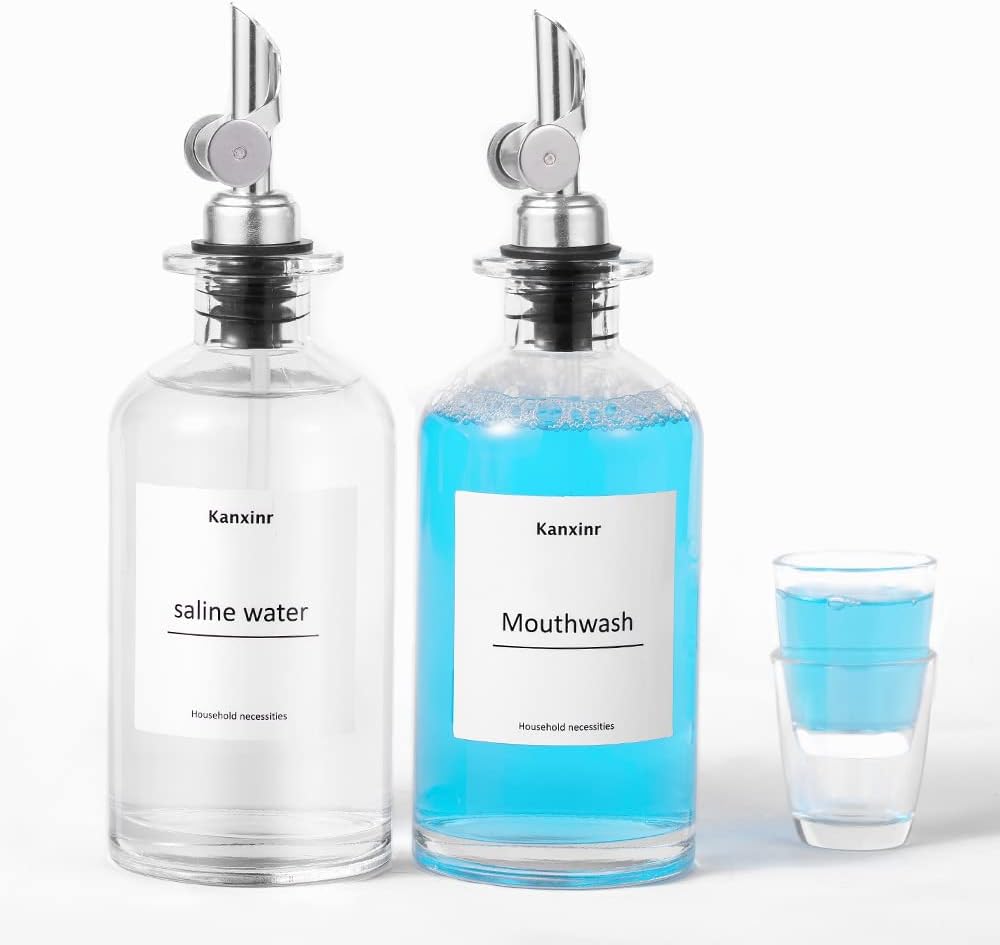 Amazon.com: Kanxinr 350ml/11.8oz mouthwash Dispenser for Bathroom ...