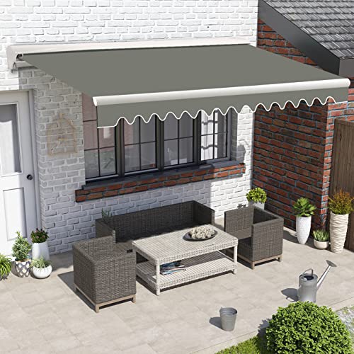 Blümme 2.5x2M Half Cassette Electric Awning Retractable Garden Patio Canopy Shade Sail Grey